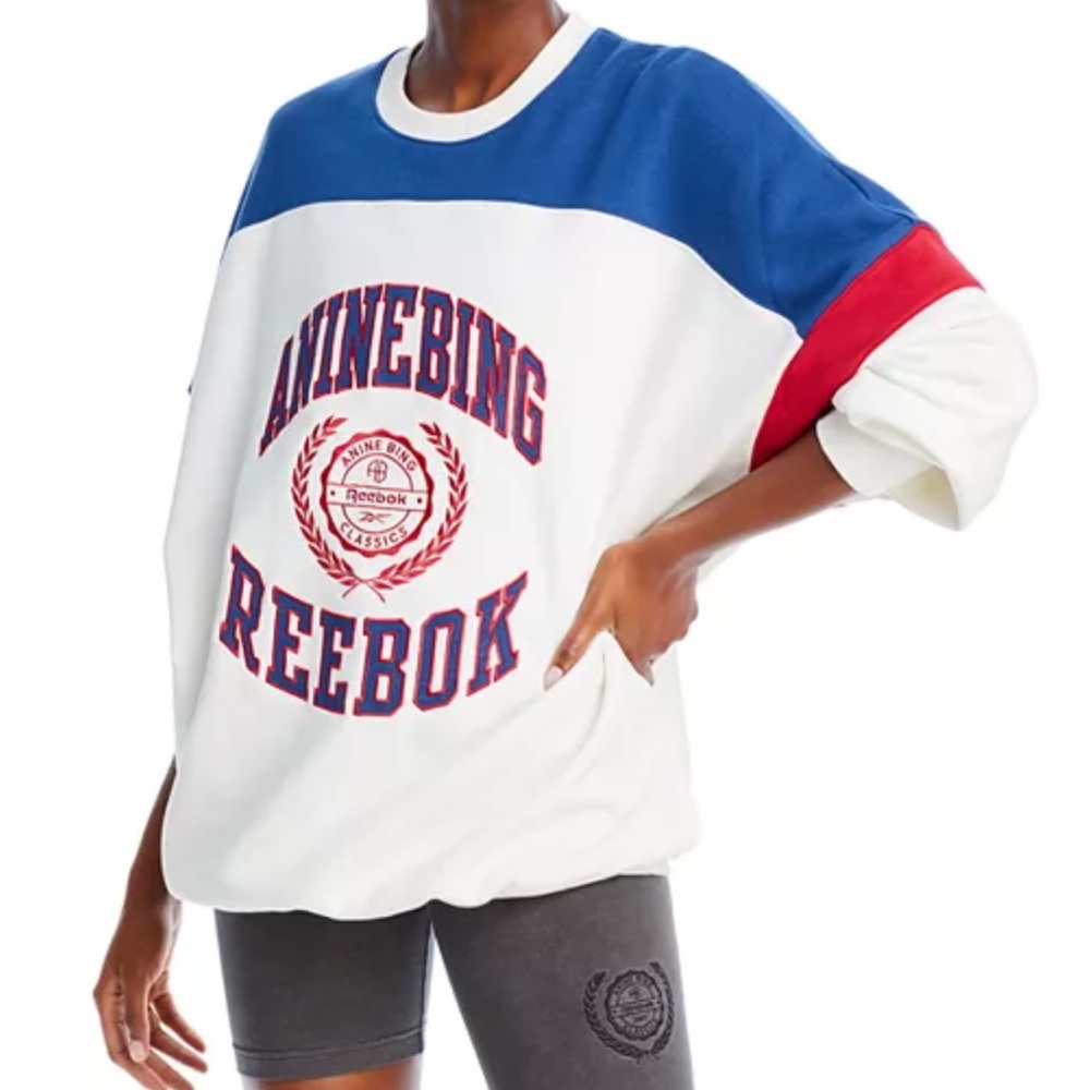 Anine Bing x Reebok Oversized Colorblocked Sweatshirt
